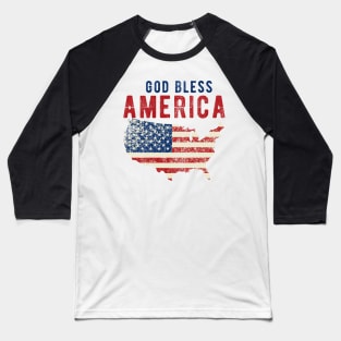 Independence Day - God Bless America 4th of July Gift Baseball T-Shirt